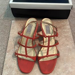 Jennifer Moore Orange Leather Sandals 👡 Used Condition